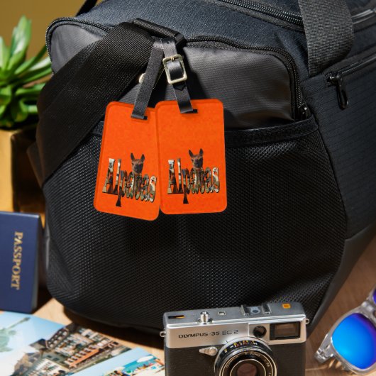 Étiquette À Bagage Alpaca orange, (Recto & Verso)