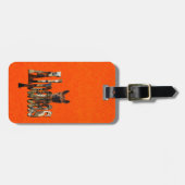 Étiquette À Bagage Alpaca orange, (Devant horizontal)