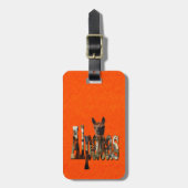 Étiquette À Bagage Alpaca orange, (Devant Vertical)