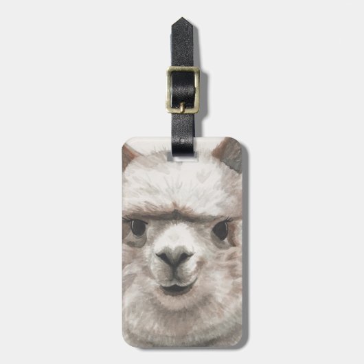 Étiquette À Bagage Alpaca souriant bagage Llama ID bagage (Devant Vertical)