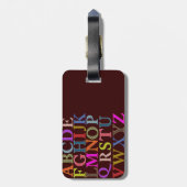 Étiquette À Bagage Alphabet (Dos Vertical)
