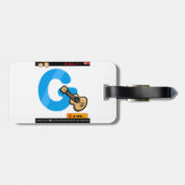 Étiquette À Bagage Alphabet Letter G is for Guitar (Dos horizontal)