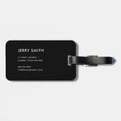 ÉTIQUETTE À BAGAGE ALPHABÈTES FLORAUX BLEUS DOUX NOM LETTRE J (Dos horizontal)