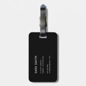 ÉTIQUETTE À BAGAGE ALPHABÈTES FLORAUX BLEUS DOUX NOM LETTRE S (Dos Vertical)