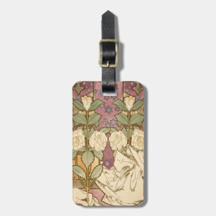 Étiquette À Bagage Alphonse Mucha Étoiles Élégantes Art Nouveau Camél
