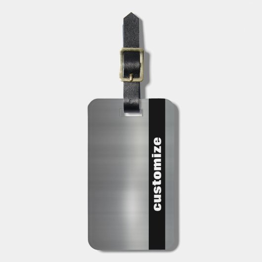 Étiquette À Bagage Aluminium balayé (Devant Vertical)