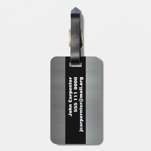 Étiquette À Bagage Aluminium balayé (Dos Vertical)