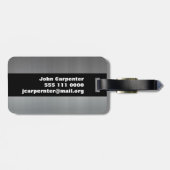 Étiquette À Bagage Aluminium balayé (Dos horizontal)