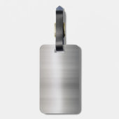 Étiquette À Bagage Aluminium balayé chic (Dos Vertical)