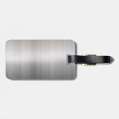 Étiquette À Bagage Aluminium balayé chic (Dos horizontal)