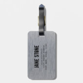 Étiquette À Bagage Aluminium brushed metal structure (Dos Vertical)