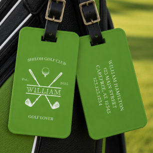 Étiquette À Bagage Amateur de golf croix club vert