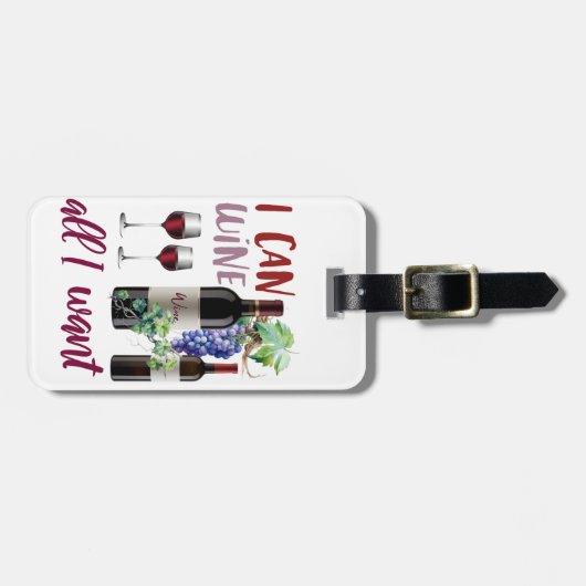 Étiquette À Bagage amateur de vin, éditable (Devant horizontal)