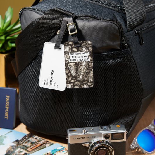 Étiquette À Bagage amateurs de bière éditable (Recto & Verso)