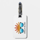 Étiquette À Bagage Amelia Island Florida Lunettes de soleil (Dos Vertical)