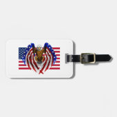 Étiquette À Bagage American Eagle sur le drapeau américain (Devant horizontal)