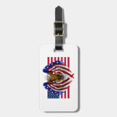 Étiquette À Bagage American Eagle sur le drapeau américain (Devant Vertical)
