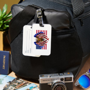 Étiquette À Bagage American Eagle sur le drapeau américain