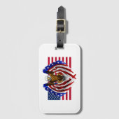 Étiquette À Bagage American Eagle sur le drapeau américain (Devant Vertical)
