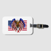 Étiquette À Bagage American Eagle sur le drapeau américain (Devant Horizontal)