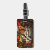 Étiquette À Bagage American English Foxhound Chien Festif de Noël (Devant Vertical)