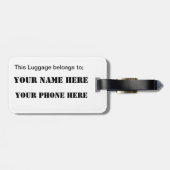 Étiquette À Bagage American Flag et informations personnelles (Dos horizontal)