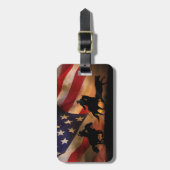 Étiquette À Bagage American Flag Rustic Team Roping Cowboys (Devant Vertical)