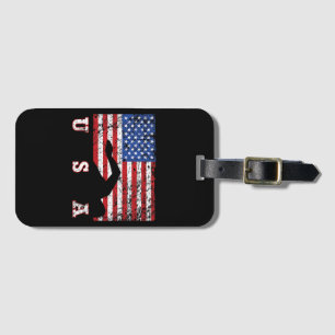 Étiquette À Bagage American Flag Swimming USA Cadeau Swim Team Premiu