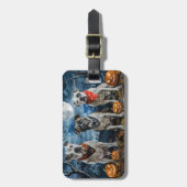 Étiquette À Bagage American Staffordshire Halloween Éffrayant (Devant Vertical)