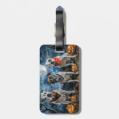 Étiquette À Bagage American Staffordshire Halloween Éffrayant (Dos Vertical)