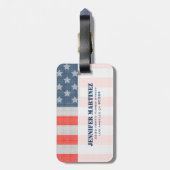Étiquette À Bagage Amérique Drapeau Diamants Et Texture De Parties sc (Dos Vertical)