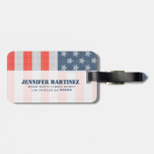 Étiquette À Bagage Amérique Drapeau Diamants Et Texture De Parties sc (Dos horizontal)