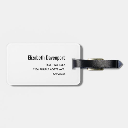 Étiquette À Bagage Améthyste Violet Et Agate Abstrait Or (Dos horizontal)