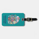 Étiquette À Bagage AMIS™ | Collage de dessin (Devant horizontal)