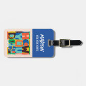 Étiquette À Bagage AMIS™ | Comment faire' - Graphisme dynamique (Devant horizontal)