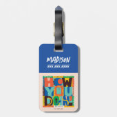 Étiquette À Bagage AMIS™ | Comment faire' - Graphisme dynamique (Dos Vertical)