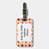 Étiquette À Bagage Amis oranges rouges mignons d'éléphant tenant des (Devant Vertical)