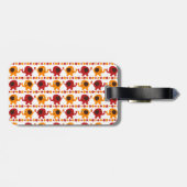 Étiquette À Bagage Amis oranges rouges mignons d'éléphant tenant des (Dos horizontal)