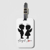Étiquette À Bagage Amour Ange – Conception de Couple d'Anges Mignons (Devant Vertical)