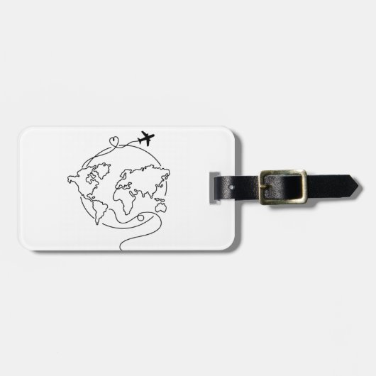 Étiquette À Bagage 🌍 Amour autour du monde ✈️ (Devant horizontal)