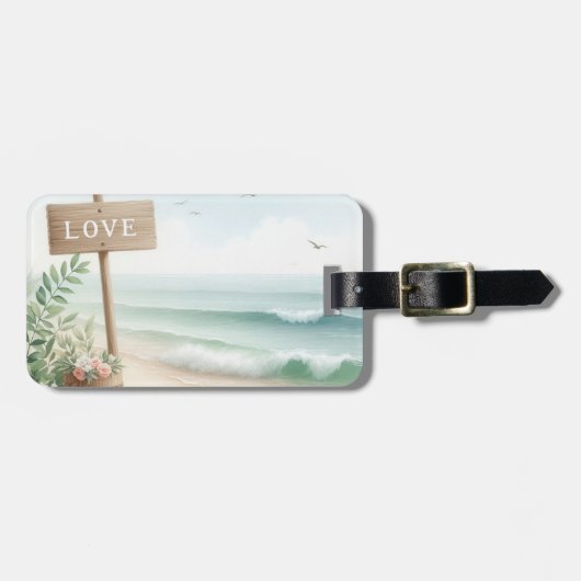 Étiquette À Bagage Amour de la plage (Devant horizontal)