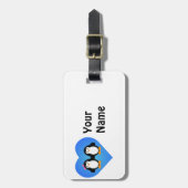 Étiquette À Bagage Amour des pingouins (Devant Vertical)