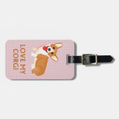 Étiquette À Bagage amour du chien corgi (Devant horizontal)