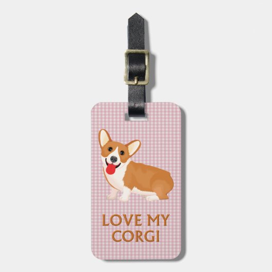 Étiquette À Bagage amour du chien corgi (Devant Vertical)