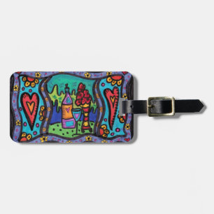 Étiquette À Bagage Amour et vin