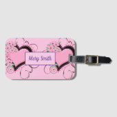 Étiquette À Bagage Amour Moderne Votre Nom (Devant Horizontal)
