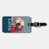 Étiquette À Bagage Amour stylisé de golden retriever (Devant horizontal)