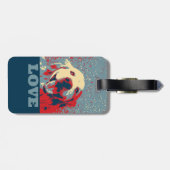 Étiquette À Bagage Amour stylisé de golden retriever (Dos horizontal)