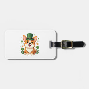 Étiquette À Bagage Amoureux de Corgi Trèfle Joyeux Saint-Patrick