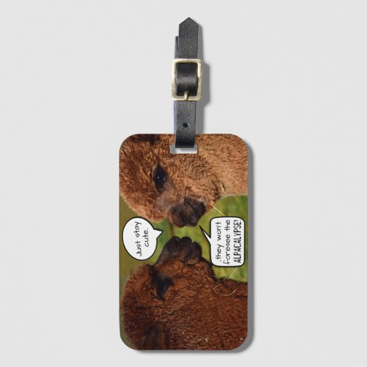 Étiquette À Bagage Amusant Alpaca Alpacalypse schéma (Devant Vertical)